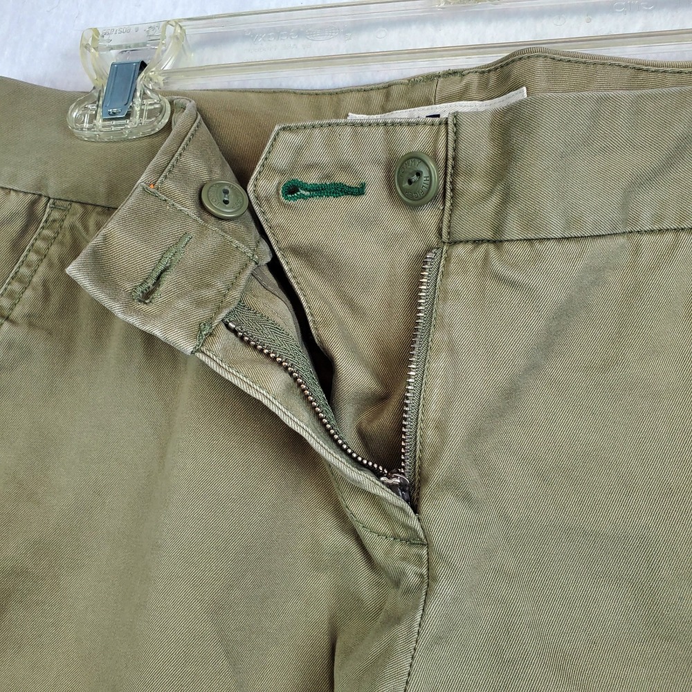 Tommy Hilfiger Cropped Lowrise Wide Leg Pants Khaki Green Chino Women's Size 8 - Picture 5 of 7